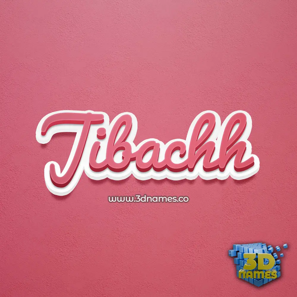 jibachh in Red Scribble style - 3D name wallpaper