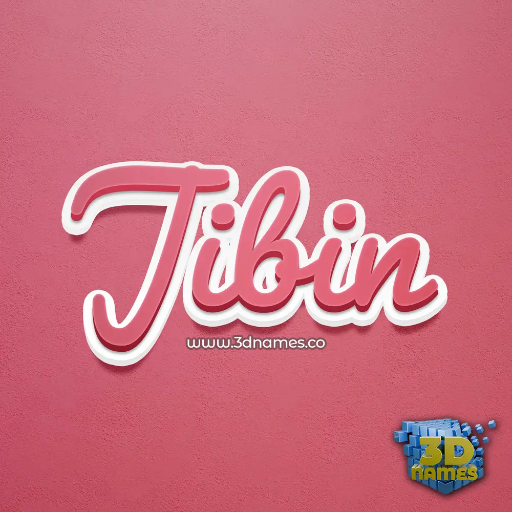 jibin in Red Scribble style - 3D name wallpaper