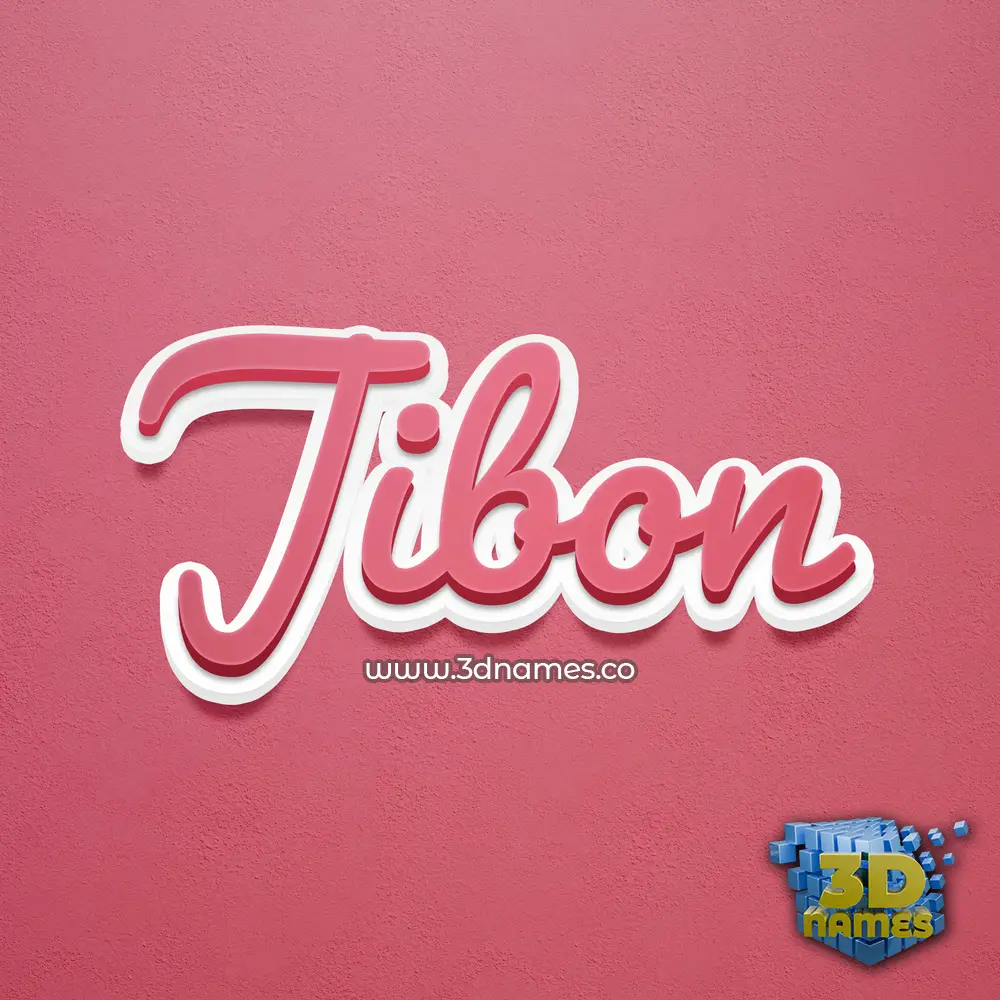 jibon in Red Scribble style - 3D name wallpaper