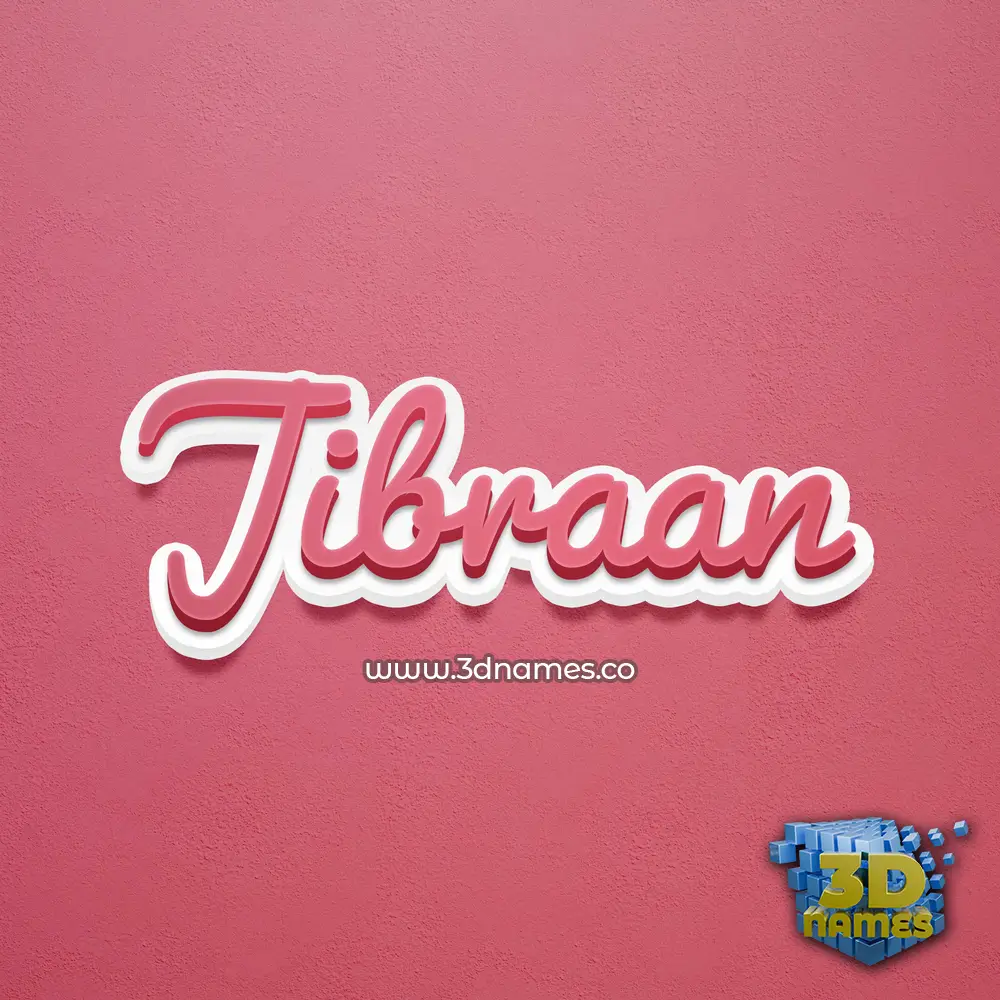 jibraan in Red Scribble style - 3D name wallpaper