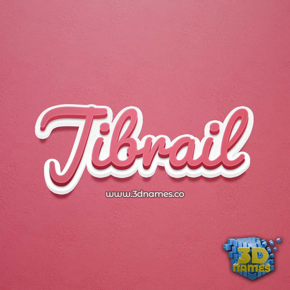 jibrail in Red Scribble style - 3D name wallpaper