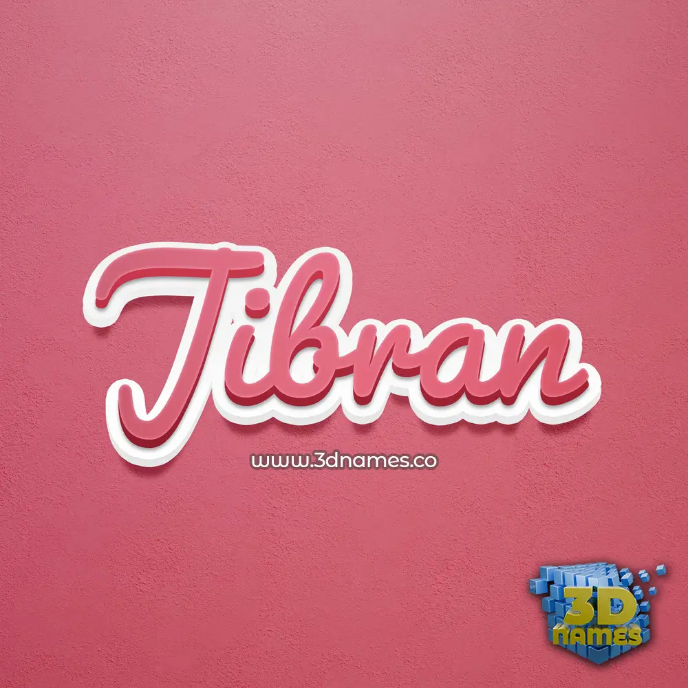 jibran in Red Scribble style - 3D name wallpaper