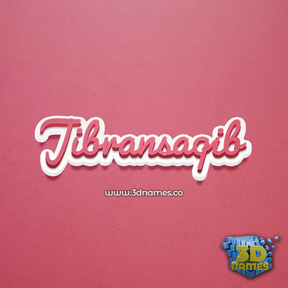 jibransaqib in Red Scribble style - 3D name wallpaper