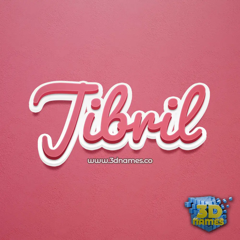 jibril in Red Scribble style - 3D name wallpaper