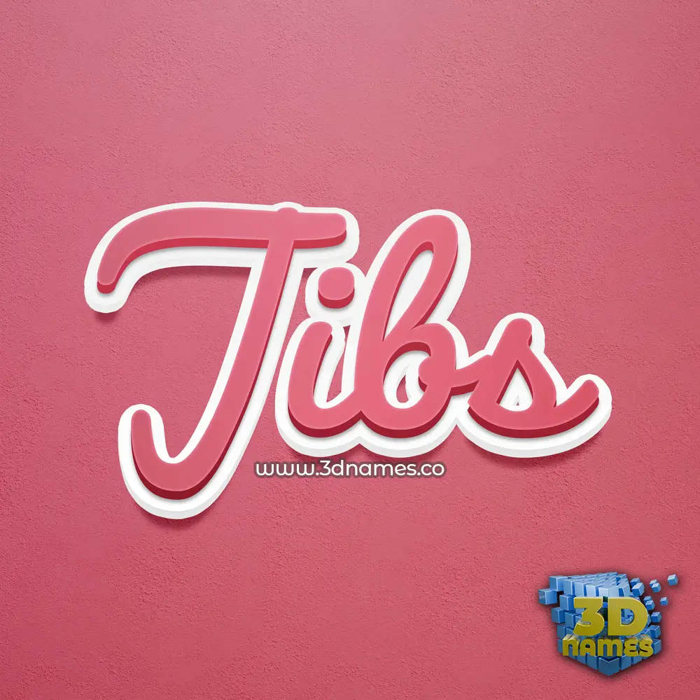 jibs in Red Scribble style - 3D name wallpaper