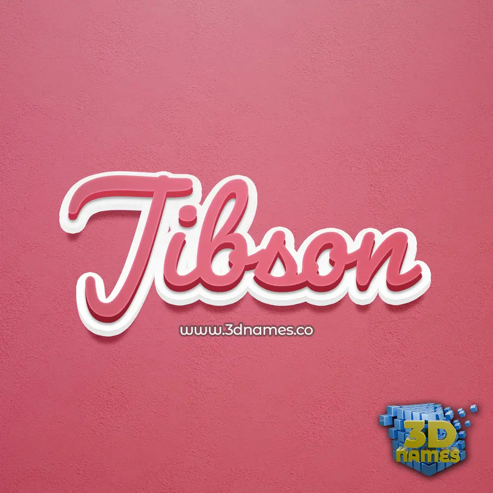 jibson in Red Scribble style - 3D name wallpaper