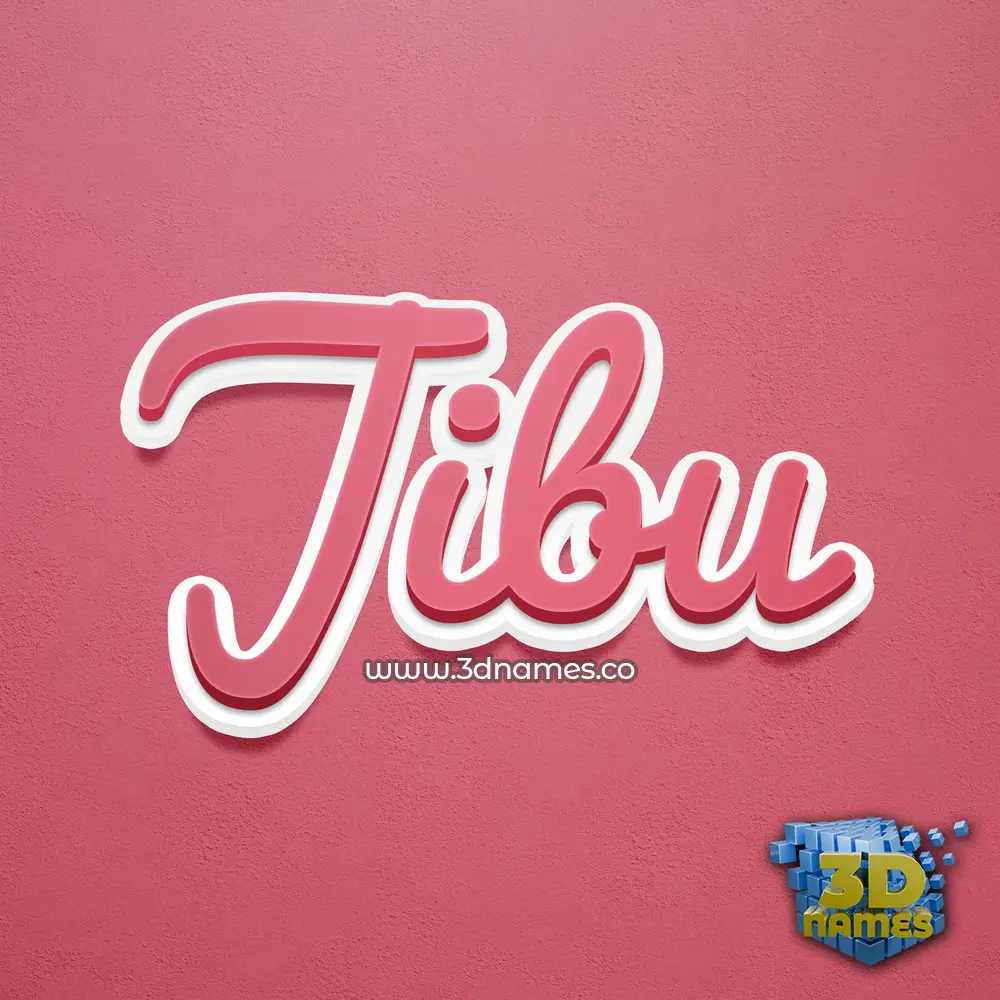 jibu in Red Scribble style - 3D name wallpaper