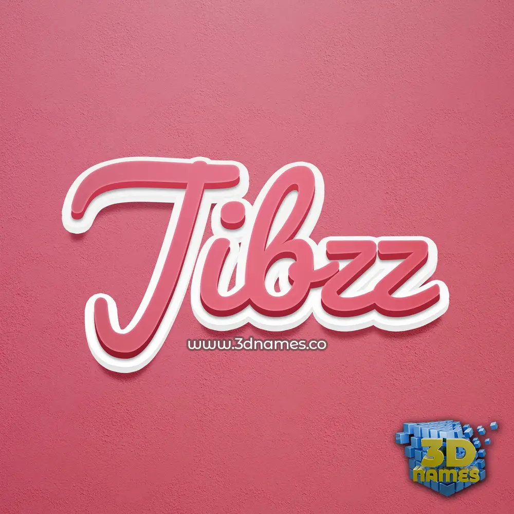 jibzz in Red Scribble style - 3D name wallpaper