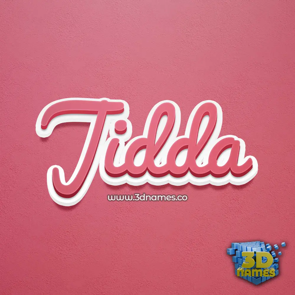 jidda in Red Scribble style - 3D name wallpaper