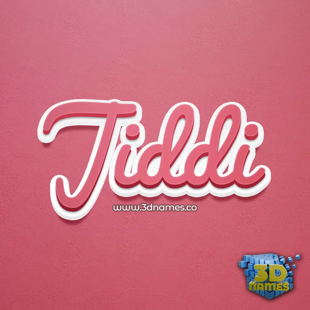 jiddi in Red Scribble style - 3D name wallpaper