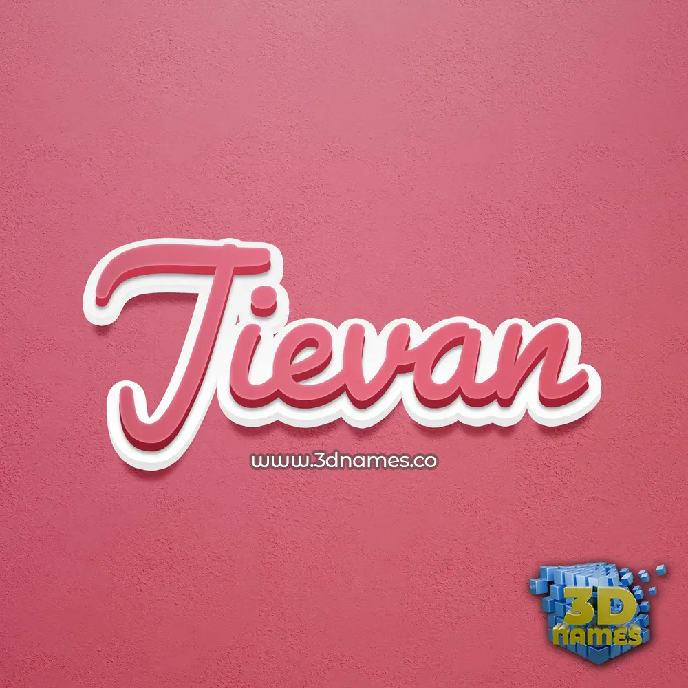 jievan in Red Scribble style - 3D name wallpaper