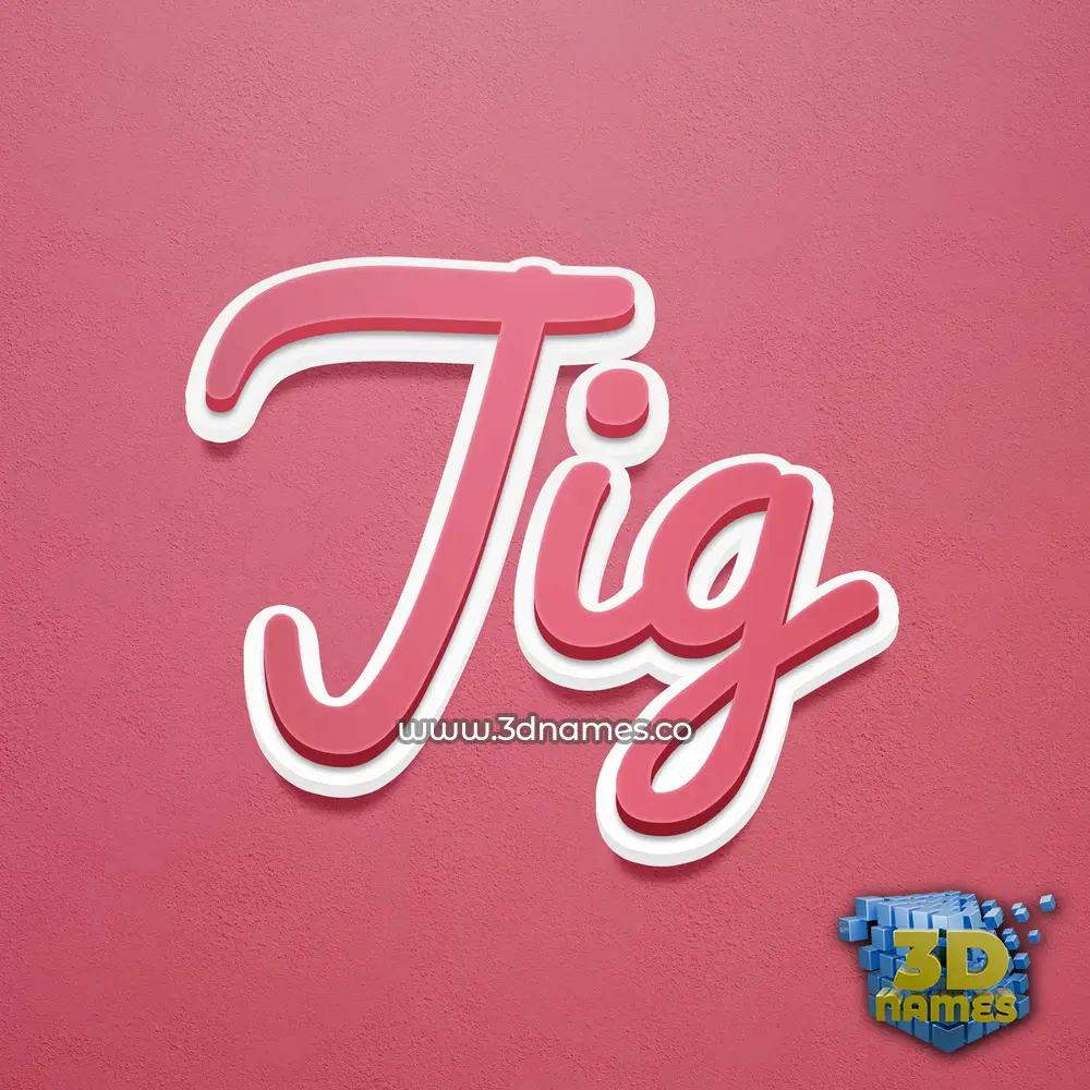 jig in Red Scribble style - 3D name wallpaper