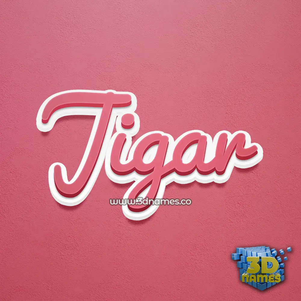 jigar in Red Scribble style - 3D name wallpaper