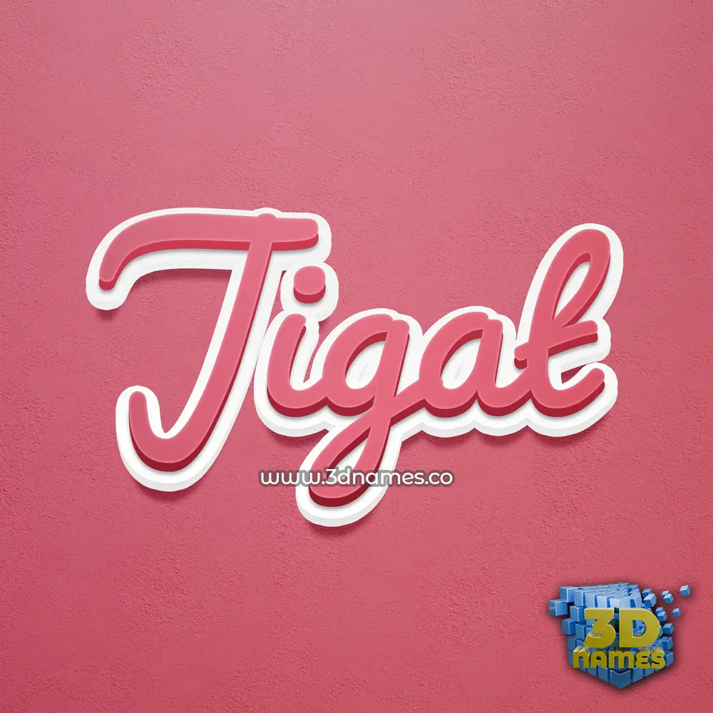 jigat in Red Scribble style - 3D name wallpaper
