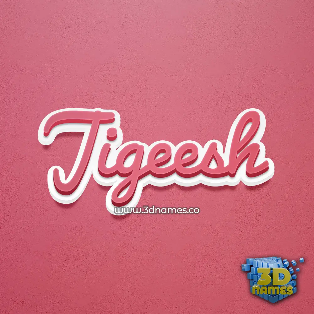 jigeesh in Red Scribble style - 3D name wallpaper
