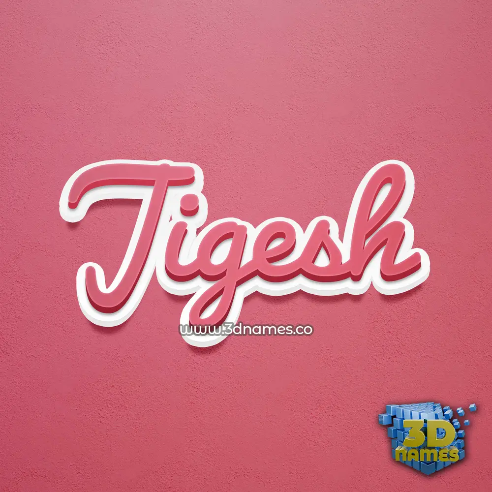jigesh in Red Scribble style - 3D name wallpaper