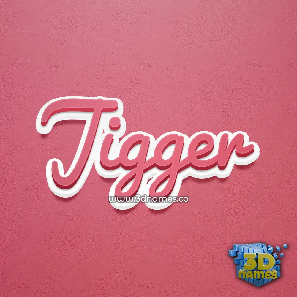 jigger in Red Scribble style - 3D name wallpaper