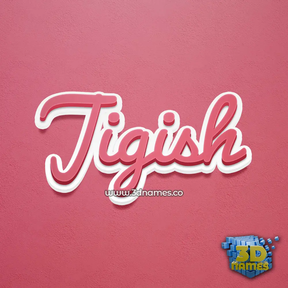 jigish in Red Scribble style - 3D name wallpaper