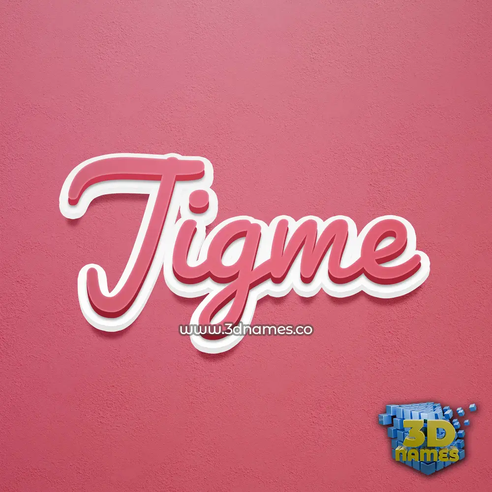 jigme in Red Scribble style - 3D name wallpaper