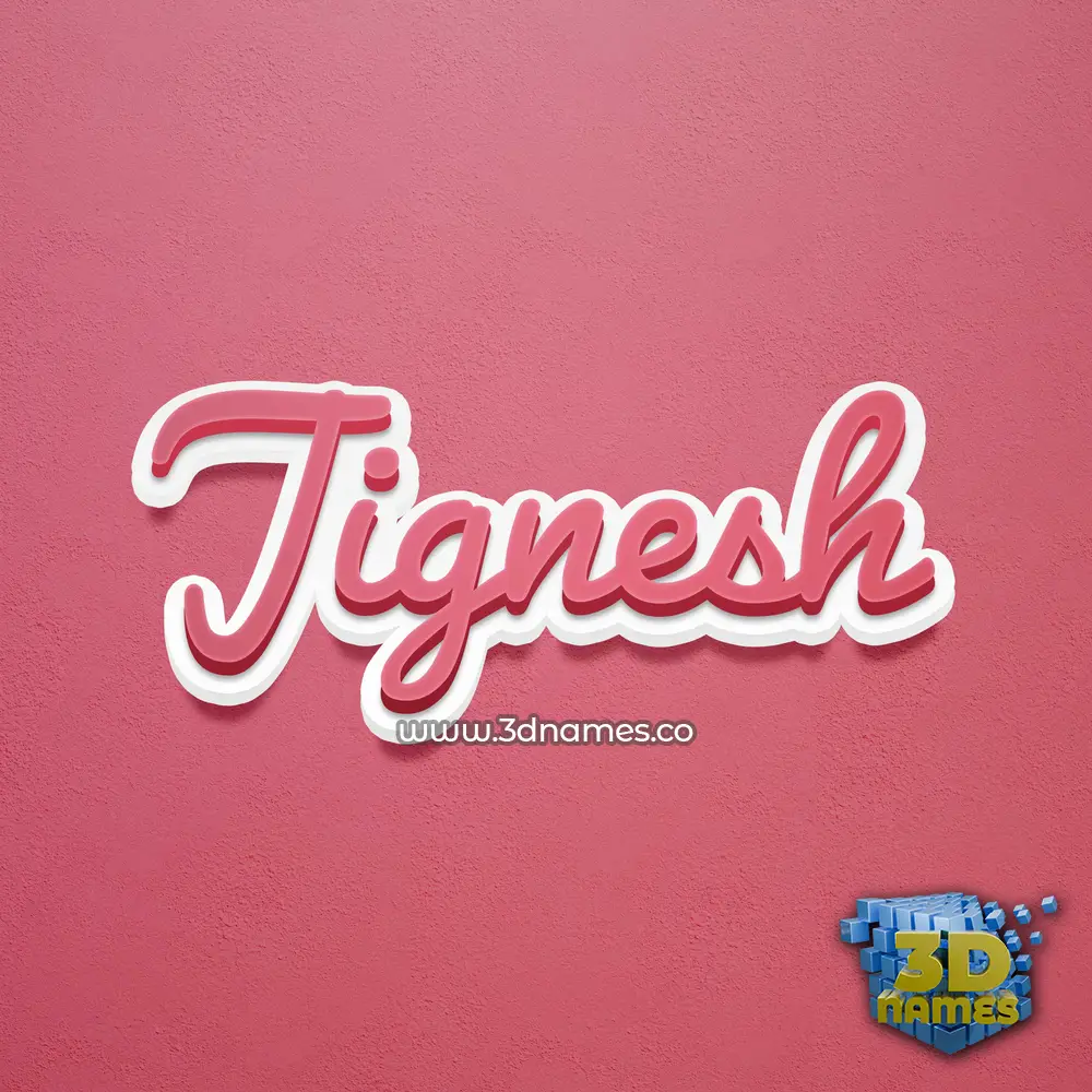 jignesh in Red Scribble style - 3D name wallpaper