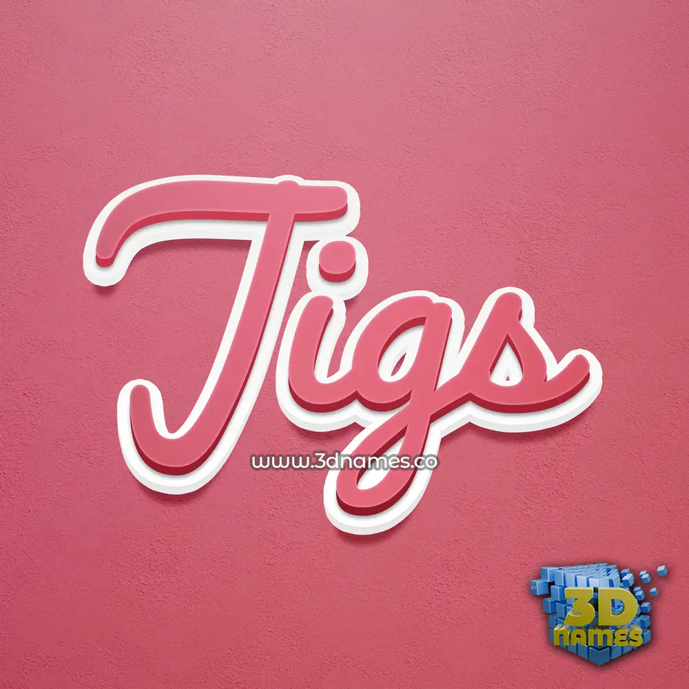 jigs in Red Scribble style - 3D name wallpaper