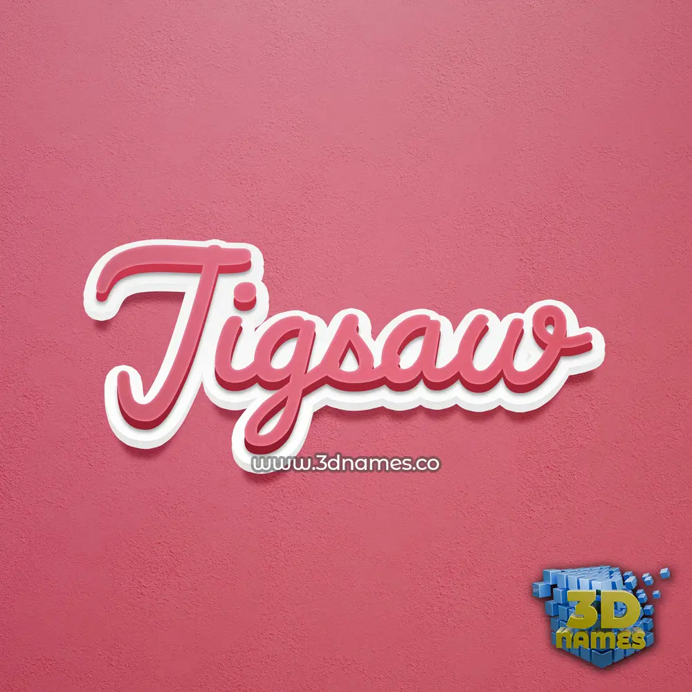 jigsaw in Red Scribble style - 3D name wallpaper
