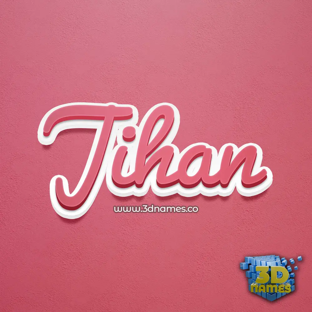 jihan in Red Scribble style - 3D name wallpaper