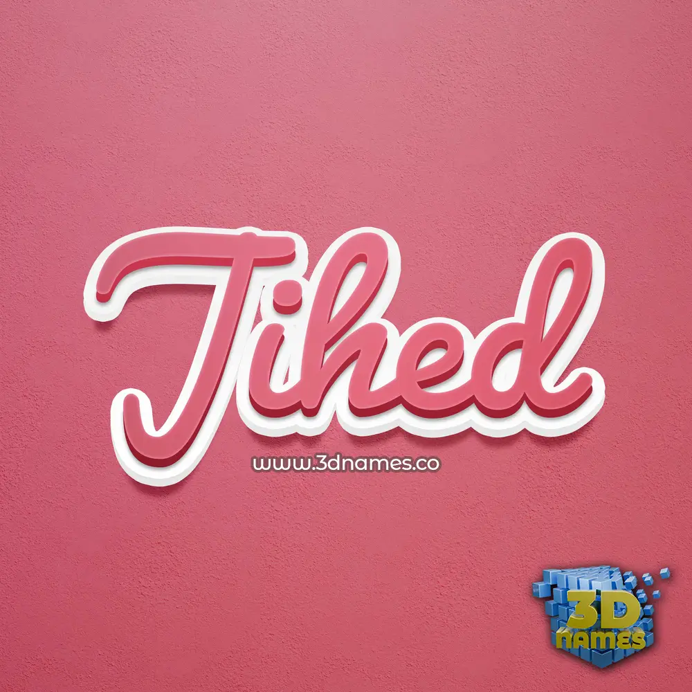 jihed in Red Scribble style - 3D name wallpaper