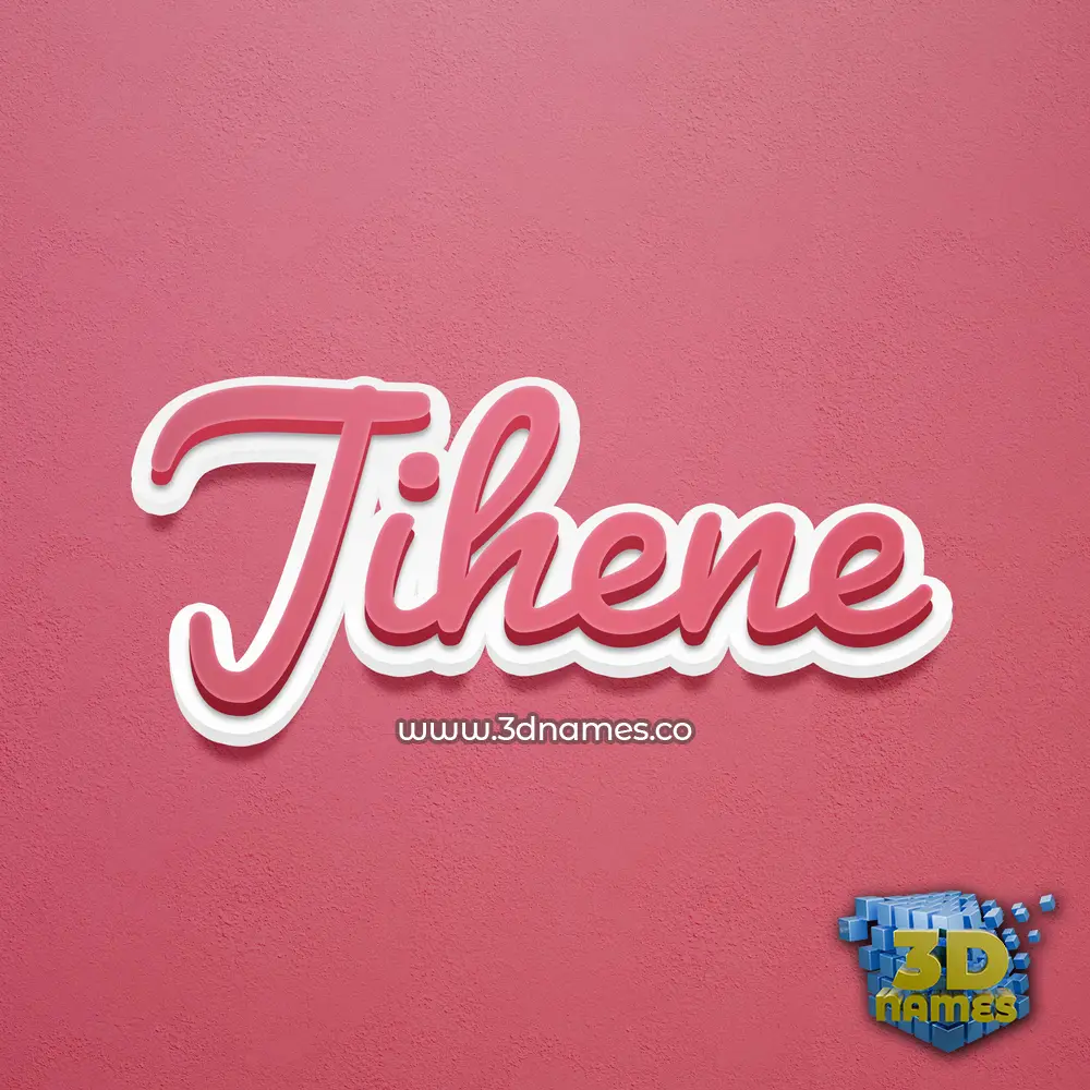 jihene in Red Scribble style - 3D name wallpaper
