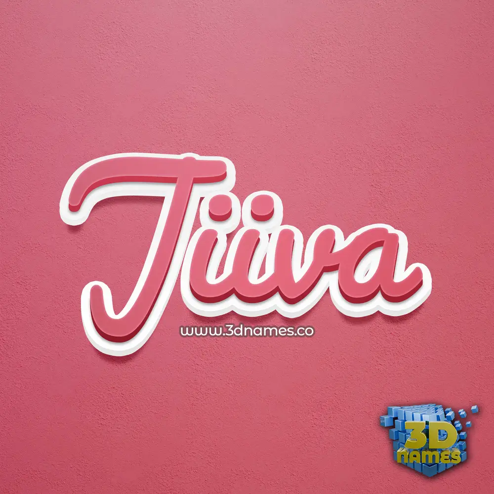 jiiva in Red Scribble style - 3D name wallpaper