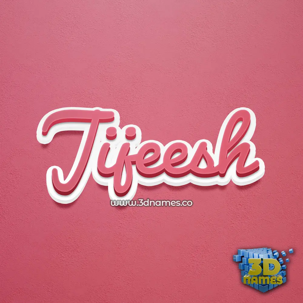 jijeesh in Red Scribble style - 3D name wallpaper