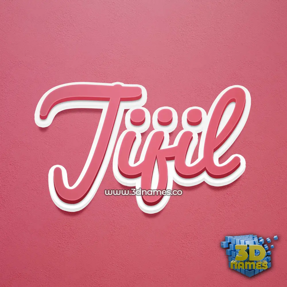 jijil in Red Scribble style - 3D name wallpaper