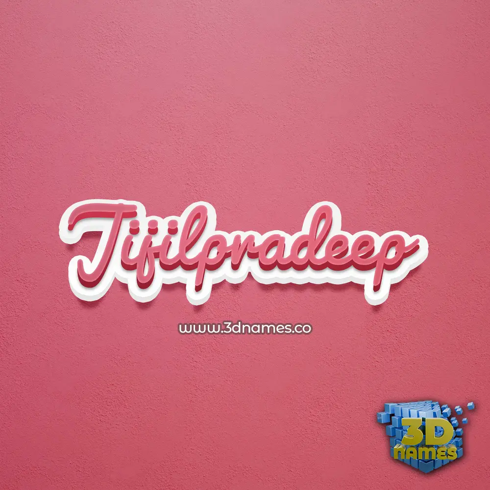 jijilpradeep in Red Scribble style - 3D name wallpaper