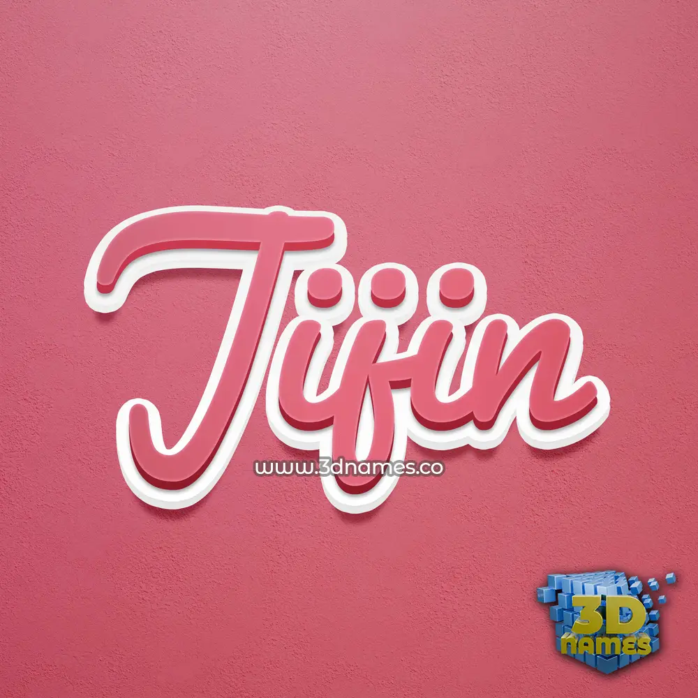 jijin in Red Scribble style - 3D name wallpaper