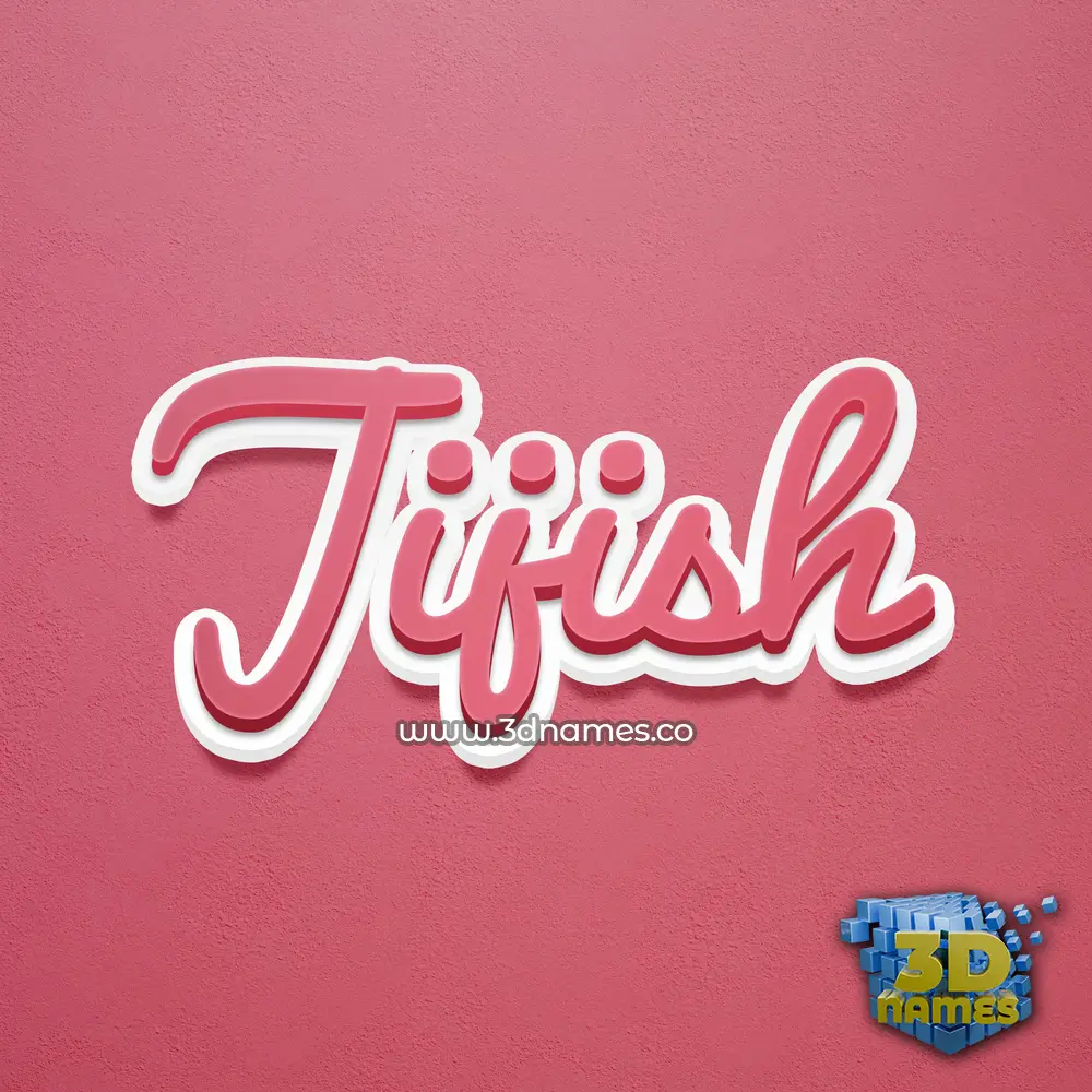 jijish in Red Scribble style - 3D name wallpaper