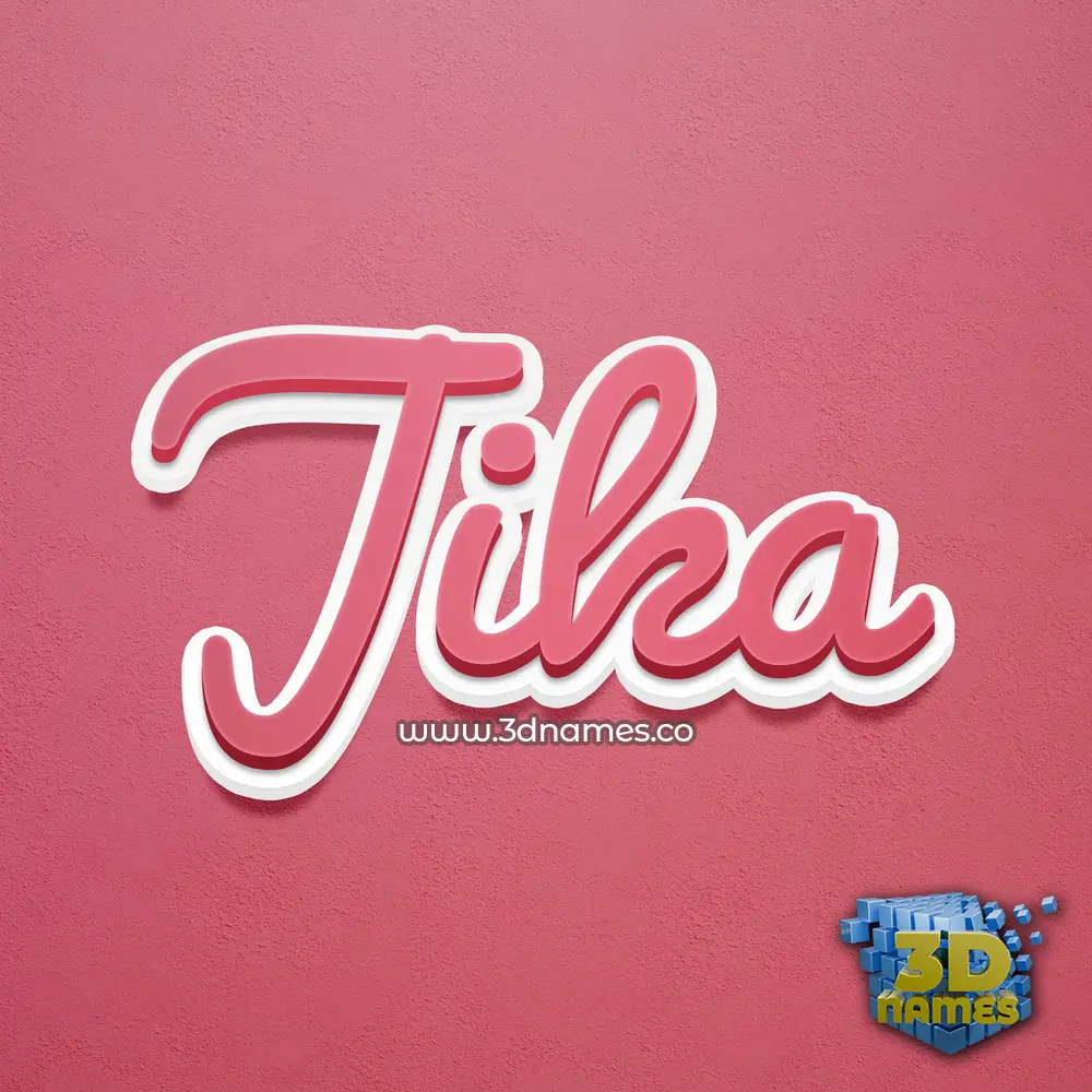 jika in Red Scribble style - 3D name wallpaper