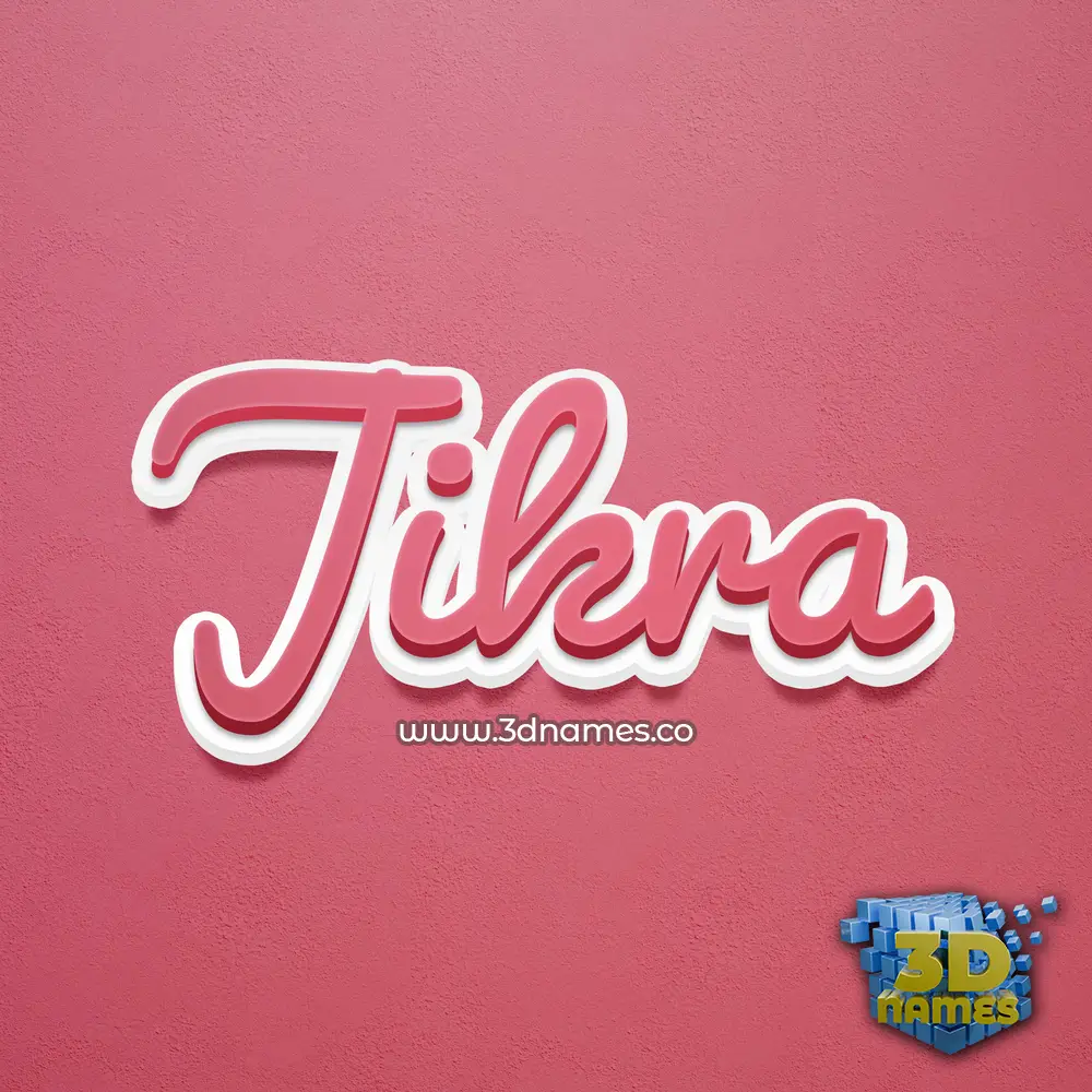 jikra in Red Scribble style - 3D name wallpaper