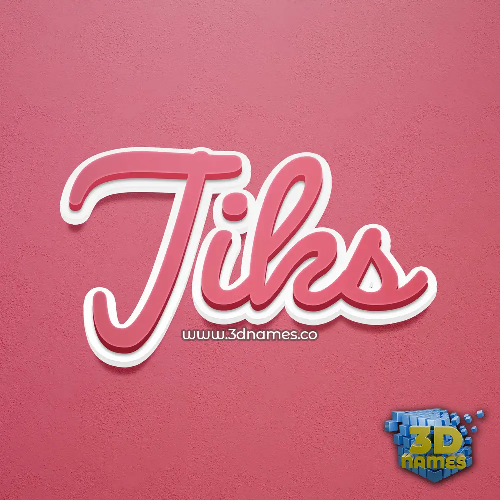 jiks in Red Scribble style - 3D name wallpaper