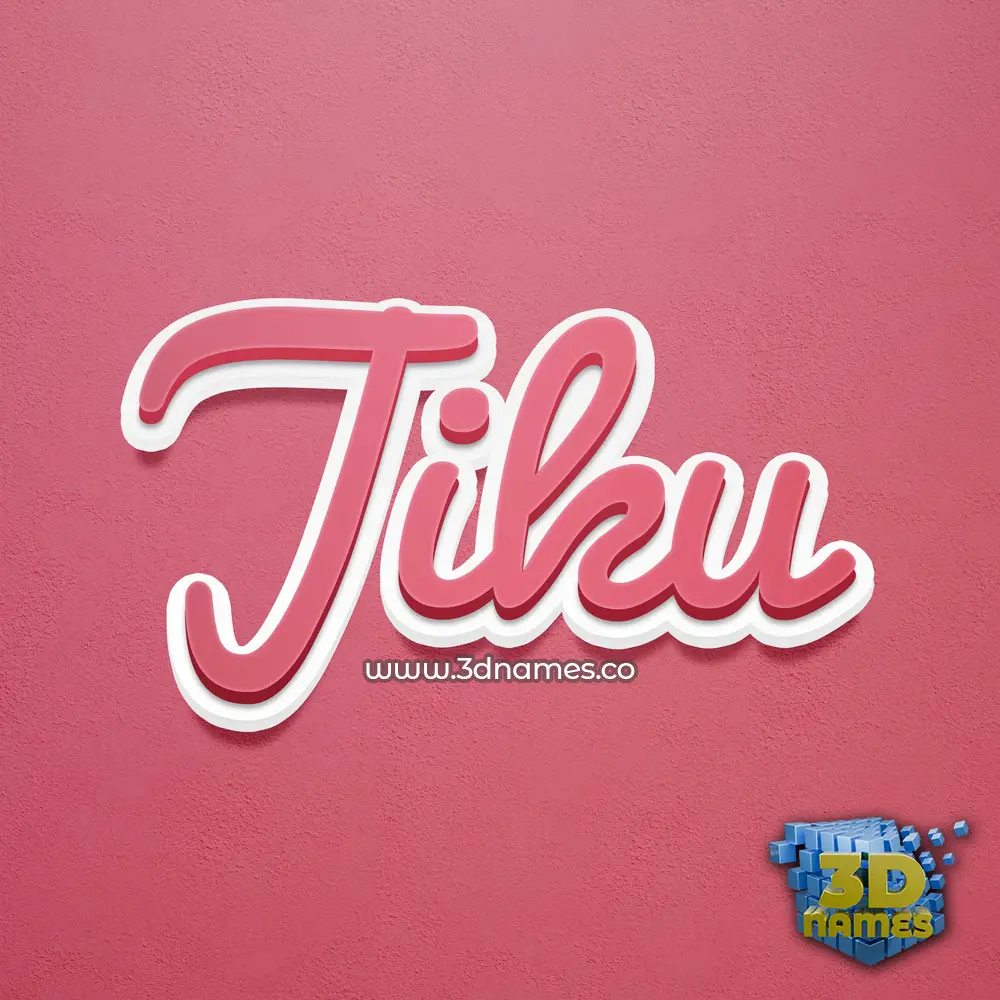 jiku in Red Scribble style - 3D name wallpaper