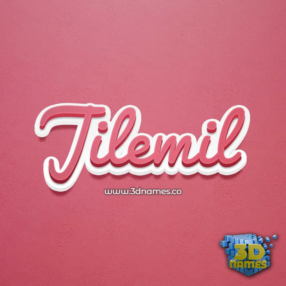 jilemil in Red Scribble style - 3D name wallpaper