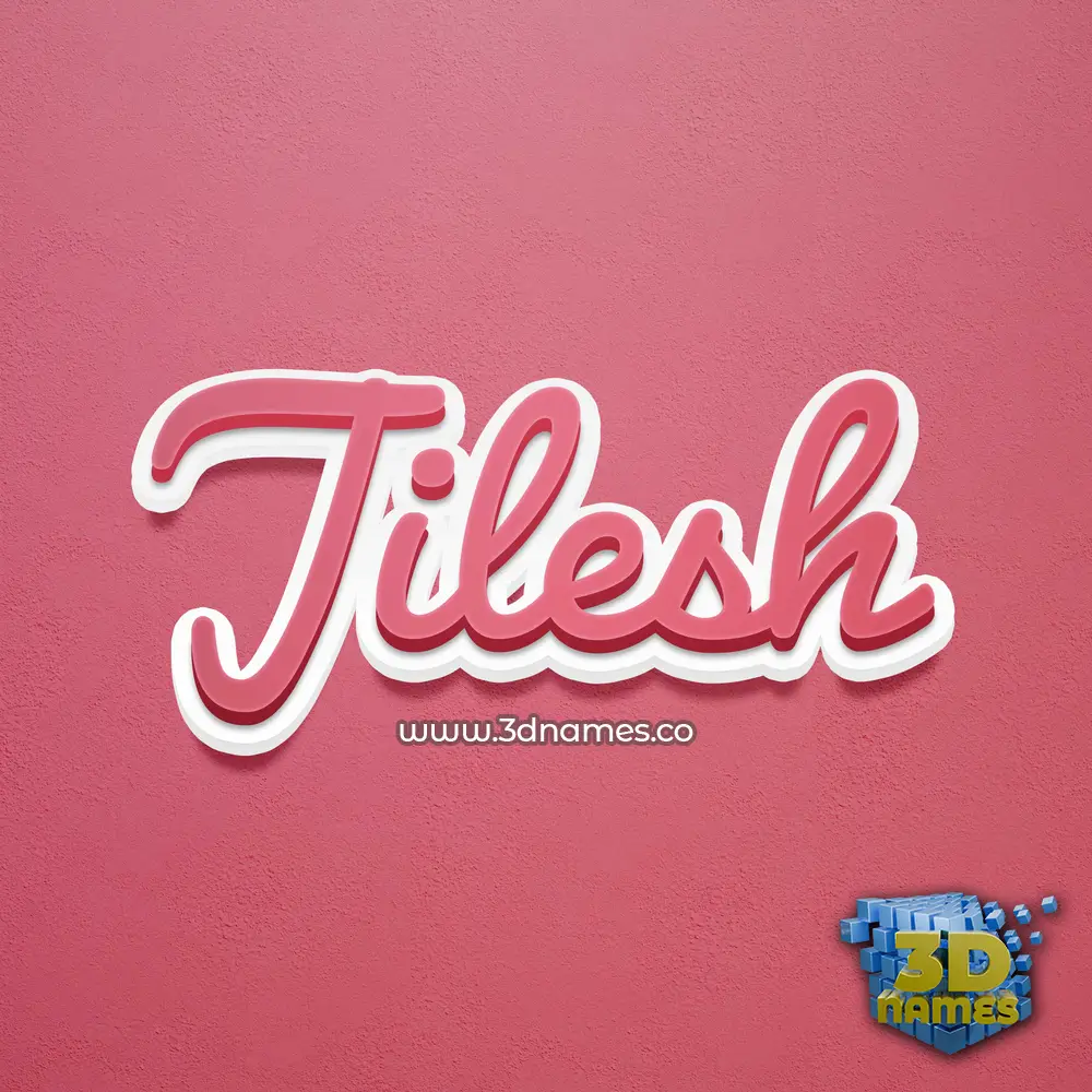 jilesh in Red Scribble style - 3D name wallpaper