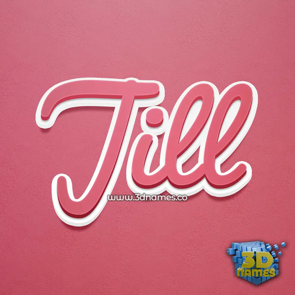 jill in Red Scribble style - 3D name wallpaper