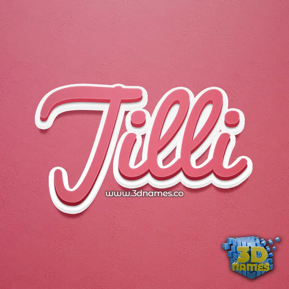 jilli in Red Scribble style - 3D name wallpaper