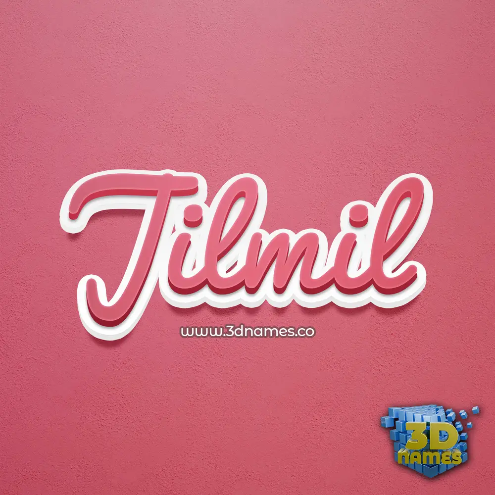 jilmil in Red Scribble style - 3D name wallpaper