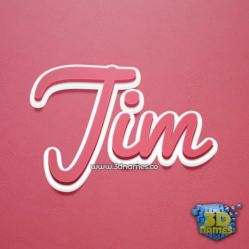 jim in Red Scribble style - 3D name wallpaper
