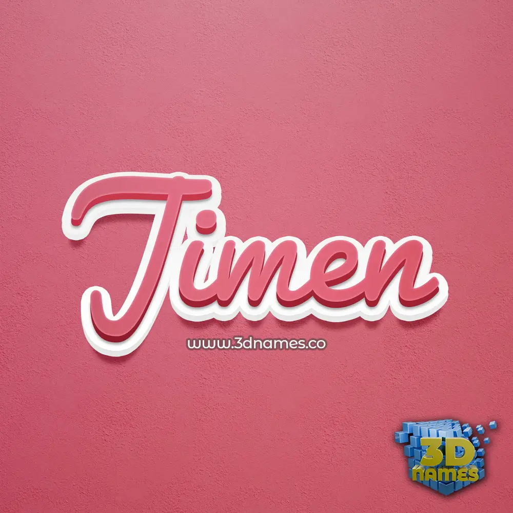 jimen in Red Scribble style - 3D name wallpaper