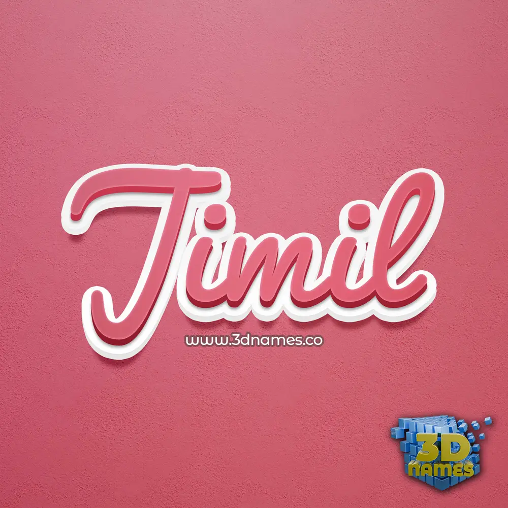 jimil in Red Scribble style - 3D name wallpaper