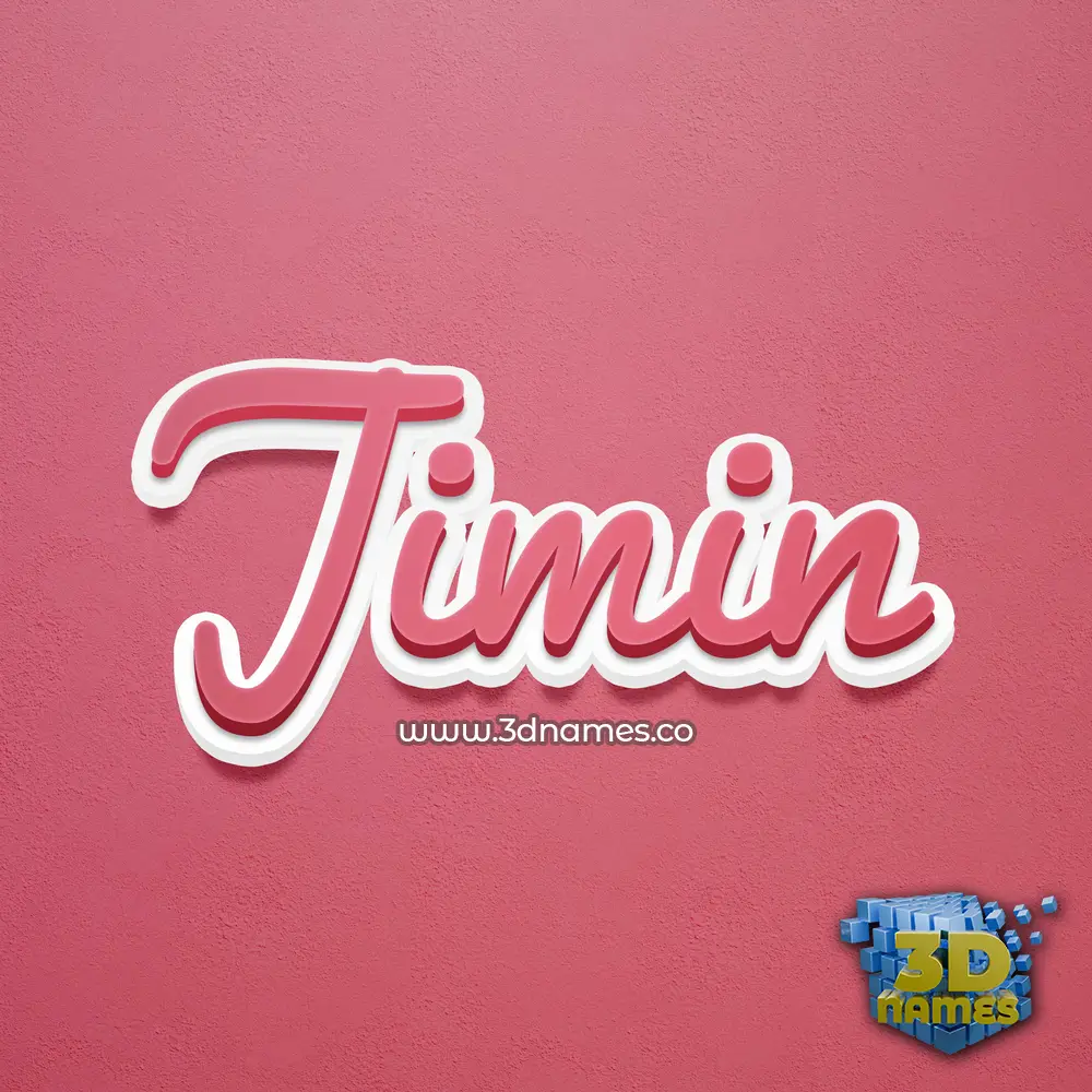jimin in Red Scribble style - 3D name wallpaper