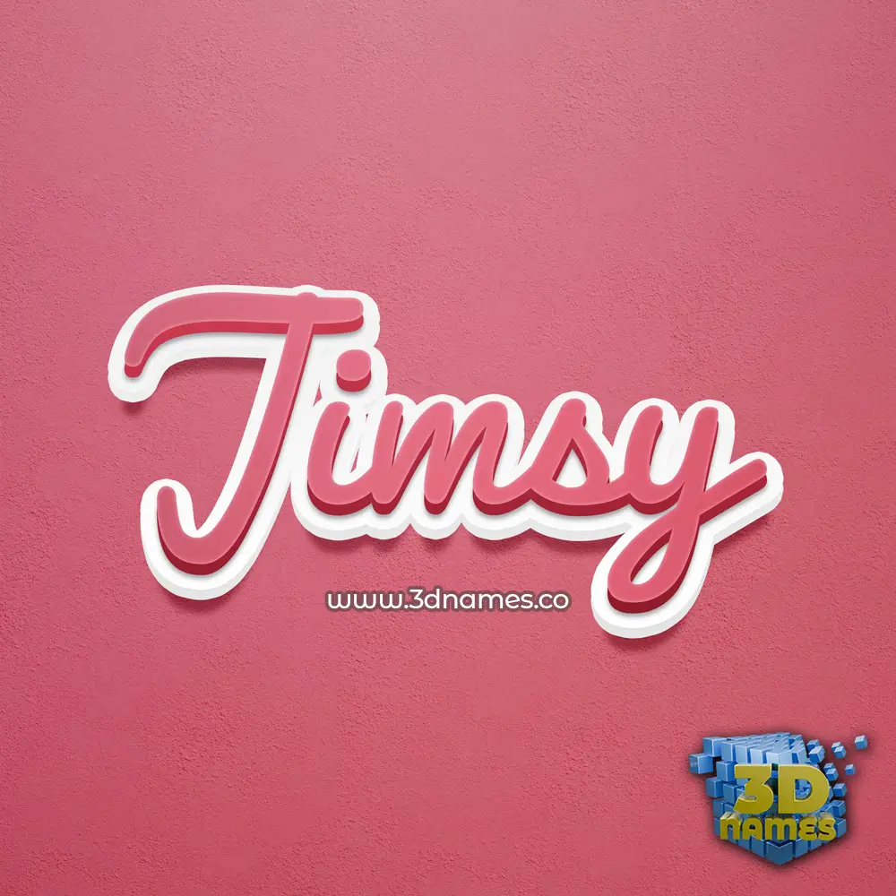 jimsy in Red Scribble style - 3D name wallpaper
