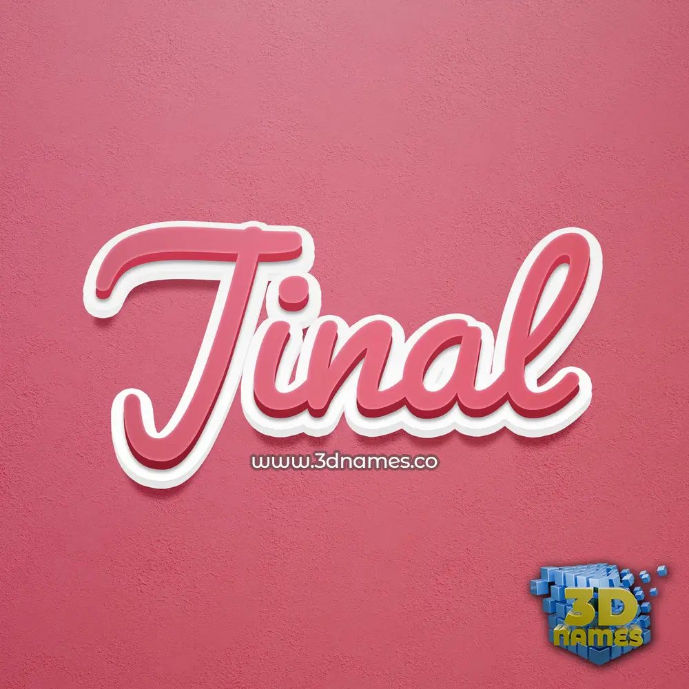 jinal in Red Scribble style - 3D name wallpaper